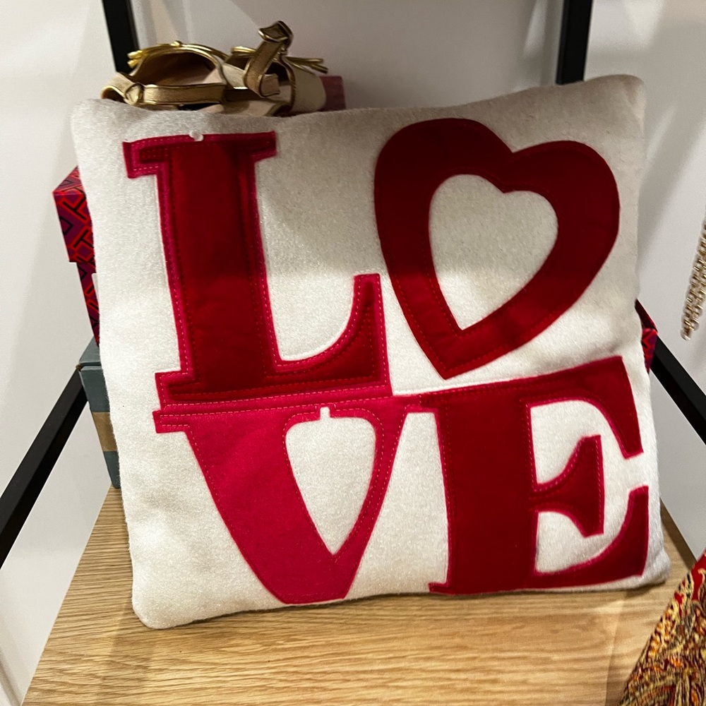 Decor pillow for Valentine’s Day! White/red